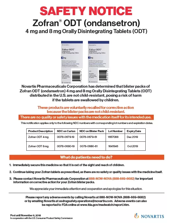 Recall Of Zofran And Entresto Packages Novartis United States Of America   Zofran Thumbnail 0 .webp